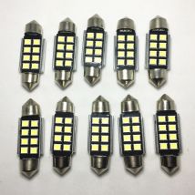 10pcs 31mm 36mm 39mm 41mm Festoon CANbus C5W led ERROR FREE 5630 5730 8 LED smd interior reading white ice blue bulbs dome lamps