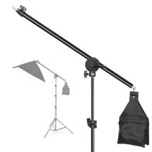 Foto-Studio Verstellbarer Auslegerständer mit Kreuzarm und Sandsack-Schwenkklemme für Lichtstativ-Zubehör Verlängerungsstange 135CM
