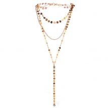 Edelstahl Sexy Multilayer Pailletten Kette Quaste Kristall Anhänger Halskette Für Frau Y Form Disc Choker Halskette