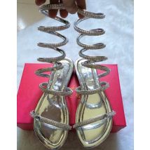 Sommer frauen sandalen Kristall Sexy Frauen Gladiator Sandale frauen Schlange Stiefel Flache Frauen