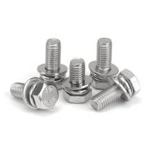 1/10 stücke M4 M5 M6 M8 M10 M12 304 Edelstahl Externe Hex Hexagon Kopf SEM Schraube Flache Unterlegscheibe frühling Dichtung Montieren Bolzen