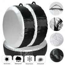 4PCS Tire Cover Case Car Spare Tire Cover Storage Bags Carry Tote Polyester Tire For Cars Wheel Covers 13-19inch 19-23inch