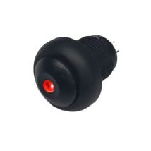 12 mm Punkt-LED, schwarz, verriegelnd oder kurzzeitig, 12 mm IP67 wasserdicht, widerstandsfähiger elektrischer Knopfschalter