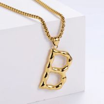Neue Große A-Z Buchstaben Halskette Frauen Männer Edelstahl Gold Farbe Initial Anhänger Halsketten Kette Englisch Brief Schmuck Geschenk