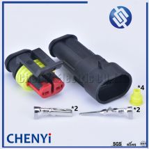 5 Sätze 2-poliger weiblicher oder männlicher SuperSealed 282104 -1 282080 -1 Wasserdichter elektrischer Kfz-Anschlussstecker für Auto