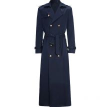 2020 frühling Herbst männer Graben Smart Casual Mantel Zweireiher Britischen Stil Navy Windjacke Outwear DR 1157