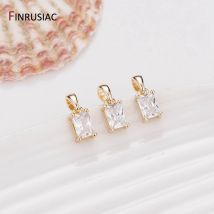 Korean Fashion Zirkon Kleine Rechteck/raute Anhänger Charme, DIY Machen Ohrringe Halsketten Armaturen, Schmuck Machen Liefert