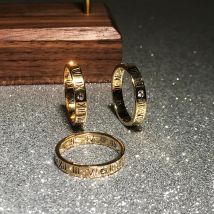 YUN RUO Mode Zirkon Römische Zahl Paar Ring Rose Gold Farbe Frau Geschenk Titan Stahl Schmuck Nicht Ändern Farbe Tropfen verschiffen