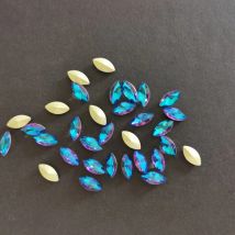 CTPA3bI Neue Kristalle Navette Bermuda Blau DIY Handwerk Shiny Pferd Augen Strass Nail Lose Perlen Für Kleidung Schmuck, Der