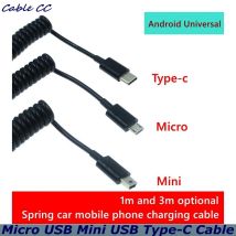 Frühling Micro USB Kabel C-Typ Mini USB Schnelle Ladegerät für Samsung S8 S9 S7 Rand Auto Versenkbare Daten kabel für Android Handys 3M