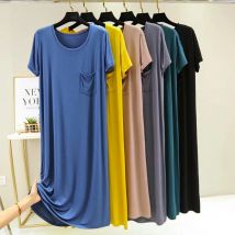 Neue frühling sommer nacht kleid frauen kurzarm nachthemd modal baumwolle nachtwäsche nachthemden lose nacht kleid weibliche nachthemd