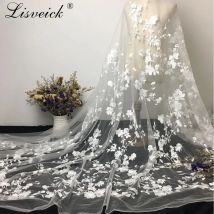 1yard Exquisite mesh polyester garn Stickerei Net Spitze Stoff Für kleid Tuch Französisch Tüll Spitze Für Hochzeit Bekleidungs Zubehör
