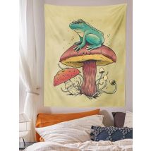 Frog Mushroom Tapestry Wall Hanging Psychedelic Art Tapestries Wall Cloth Psychedelic Tapestries Women Yoga Carpet Boho Decor