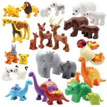 Zoo Animals Series Set Big Size Building Blocks Assemble Accessories Cute Birds Beasts Elephant