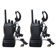 2 pz Baofeng Walkie Talkie BF-88E PMR 0.5W 16CH UHF 446.00625-446.19375MHz 12.5KHz separazione del