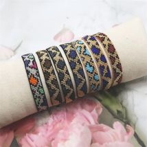ZHONGVI moda bransoletki w kształcie lamparta Miyuki Delica bransoletka biżuteria Pulsera kryształ dla kobiet frędzle rękodzieło kolorowe biżuteria
