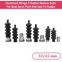 RC Boot 32/42mm wasserdichte Schubstange Gummidichtung Balg und 3 Größen Aluminiumbeschläge für Servo Schubstangendichtung zum Ruderteile