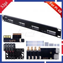 1U Rack Für Raspberry Pi 4B Cluster Stahl Halterung Rackmount Micro HDMI zu HDMI Bord TF Karte zu