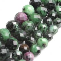 AAA Natürliche Faceted Grüne Rubys Zoisit Lose Spacer Perlen Für Schmuck Machen DIY Armband Halskette Zubehör 7.5 ''6mm 8mm