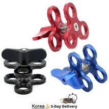 Triple Ball Clamp 3 Löcher Unterwasser Arm Tauchen Halterung Für Gopro 13 Fotografie Aluminium Tauchen Licht Ball Schmetterling Clip Halterung