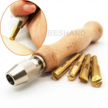 Lederhandwerk, Kantenwerkzeuge, Rillmaschine, Scoring-Kopf, Holzgriff, Messingspitzen für Leder, handgefertigte Nähte, Rillen, dekorative Linie, DIY
