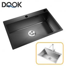 DQOK Edelstahl Küche Waschbecken Slot Gericht Becken Kitchen Sink Drain Korb Und Ablauf Pip