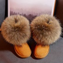 Echt leder Kinderschuhe maßge schneiderte Kinder Schneeschuhe natürliche große Fuchs Fell kalte Winter Jungen Mädchen warme Botas Baby Stiefel