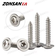 ZONSANTA 50pcs M1.4 M1.7 M2 M2.3 M2.6 M3 M4 Cross Round Head with Washer Self Tapping Screw 304 Stainless Steel Wood Screws