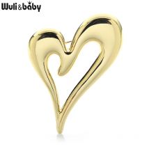 Wuli&baby 3-farbige Herz-Broschen aus Metall, schlichtes Design, Herz, Liebe, Damen, Unisex, Brosche, Anstecknadeln, Geschenke