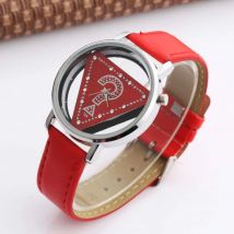 Womage Orologi da donna Orologi da donna Orologi da triangolo di moda Orologi da donna trasparenti Orologi da polso al quarzo Reloj mujer in pelle