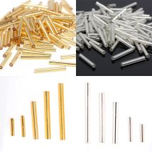 OlingArt Gold Silber Farbe 45 gr/los Glas Rocailles 9-30mm Bugle Rohr Halskette Armband Ohrringe DIY Schmuck machen