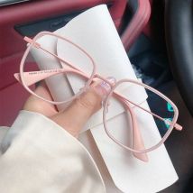 Fashion Cute Female Pink Frame Glasses Women Alloy Square Anti-blue Eyeglasses Optical Computer Spectacles Traveling Glasses New