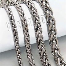 HNSP 316L EDELSTAHL TWIST KETTE HALSKETTE FÜR MÄNNER Frauen Halsschmuck Zubehör 3MM-8MM Dick