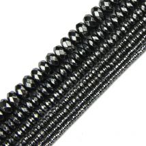 YHBZRET Naturstein Schwarz Hämatit perlen spacer Flache Runde Facettierte Lose perlen Für Schmuck Machen armband DIY 3/4/6/8/10MM