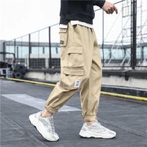 Pantalones Cargo con bolsillos laterales para hombre, pantalones Harem de Hip Hop negros, Joggers casuales, pantalones de chándal de moda, ropa de calle, 5XL, nuevo