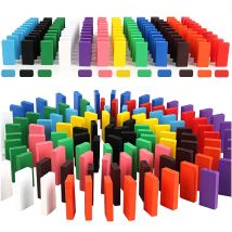 100/200/300/500 PCS Holz Regenbogen Domino Bausteine Spielzeug Für Kinder Dominosteine Spiele Frühe Pädagogische helle Spielzeug Geschenke