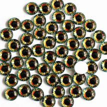 Von 8 mm bis 25 mm braunen runden Drachenösen in Paaren, Muster, Glas, flache Rückseite, Foto-Cabochons, Basis, DIY-Herstellungszubehör, K06229