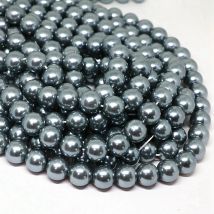 Dunkelgrau 4-14mm pick größe runde imitation shell perle perlen mode fit diy halskette armband schmuck machen 15 zoll B1618