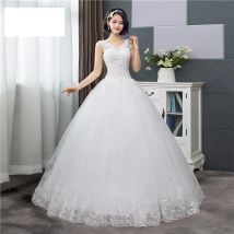 2024 Sexy V-ausschnitt Spitze Brautkleid Ärmelloses Blumen Druck Ballkleid Hochzeit Kleid Mode
