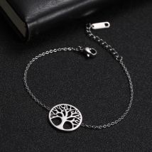 Skyrim Charm-Armband mit Baum des Lebens, Edelstahl, verstellbare Kettenarmbänder, Pulsera, Vintage-Amulett, Schmuck, Geschenk für Damen und Herren