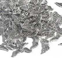 10-50Pcs/Lot Mixed Angel Wing Charms Pendants Antique Silver Wing Charms for DIY Jewelry Making Bracelet Necklace Accessories