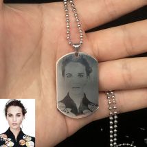 Individuelle Foto Name Halskette Edelstahl Gravieren ID Hund Tag Armee Anhänger Kette Für Frau Schmuck Personalisierte Halskette