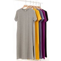 Elegantes Damenkleid aus Baumwolle, lässig, locker, kurzärmelig, schwarz, sexy, langes Kleid für Damen, für Neujahr 2026, Vestido Sales