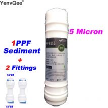 CARTUCCIA FILTRO Acqua DA 10 POLLICI 5 MICRON PPF/SEDIMENTO con 2 raccordi Cartuccia filtro depuratore d'acqua Acquario OSMOSIS REVERSE