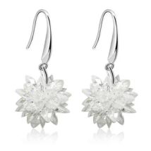 925 Sterling Silber Blume kristall Ohrringe Für Frauen Mode Schmuck sterling-silber-schmuck pendientes drop ohrringe