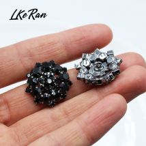 NEUE 10 Stücke 22 MM Alle Schwarz metall Strass Knöpfe Schaft Diamante Zubehör DIY für Hochzeit Dekoration Nähen Kleidung Knöpfe