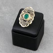 Sunspicems 18K Gold Farbe Algerien Marokko Ring Hohl Arabesque Frauen Braut Schmuck Großen Ring Arabischen Dubai Hochzeit Bijoux Geschenk