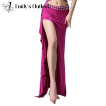 Bauchtanz Modal Rock Seiten Schlitze Kostüm Sexy Frauen Orientalischen Bauchtanz Weibliche Praxis Kleidung Lange Design Plus Größe Schwarz