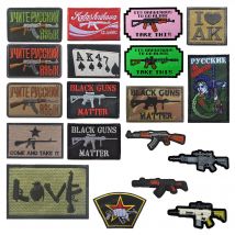 AK 47 Kalashnikova Krinkov Klassischer Patch Ich Liebe AK Waffe Kalashnikov Russisch Taktisch SWAT Patch Abzeichen Applikation