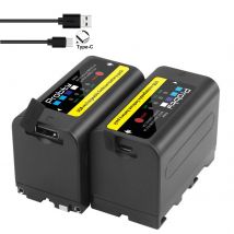 6800mAh per Sony NP-F770 NP-F780 F750 F730 Batteria con indicatore di alimentazione LED F970 F550 F570 F750 F770 MC1500C
